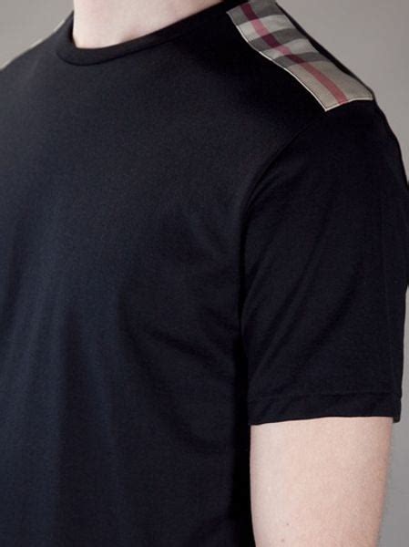 burberry black tee with check shoulder|burberry men shirts.